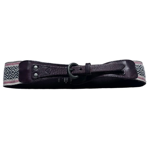 dELiA*s Accessories - dELiA*s Brown Leather and Black/White Woven Accent Belt